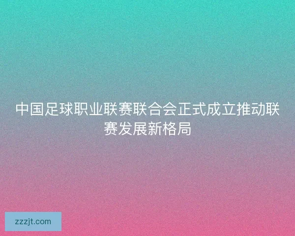 中国足球职业联赛联合会正式成立推动联赛发展新格局